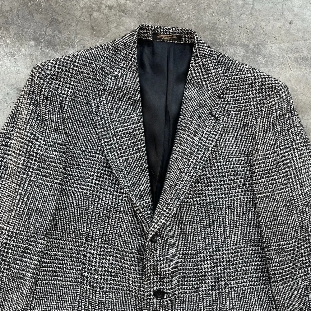 Vintage Evan-Picone Houndstooth Wool Suit Jacket Tweed Blazer Size 41 R